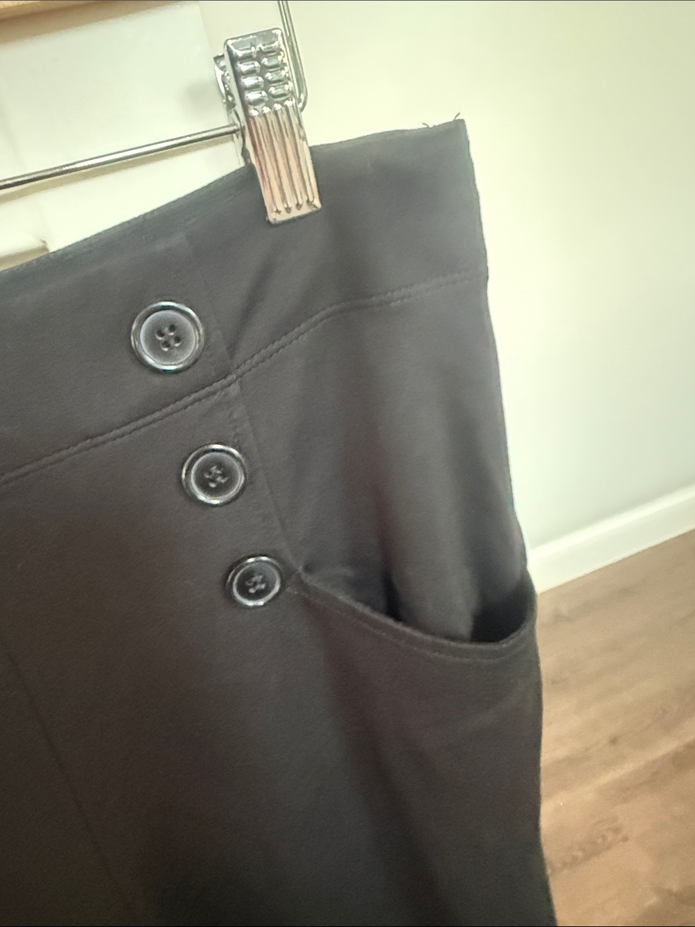 Max Studio NWOT Black High-Waist Wide Leg Pants with Buttons Nautical Sailor L - Picture 5 of 7